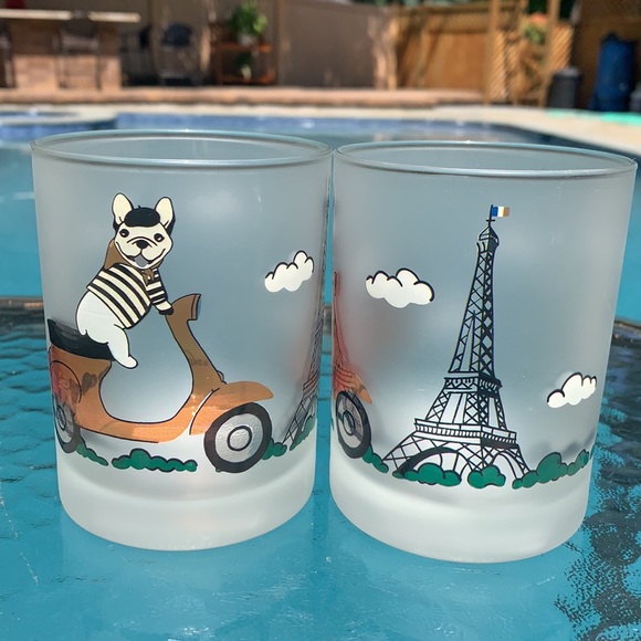 New Frosted French Bulldog Drinking Glass in Paris - Picture 3 of 8